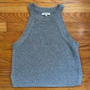 Madewell Gray Knit Racer Back Tank Top Valley Sweater Size Women's Small